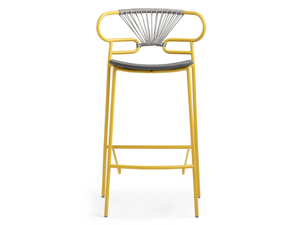 GENOA CROSS - Metal and polyurethane stool with back - Stool by TrabA'