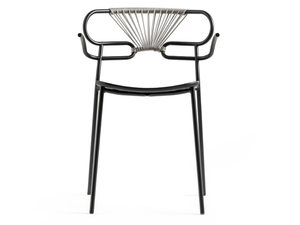 GENOA CROSS - Metal chair with armrests open back - Chair by TrabA'