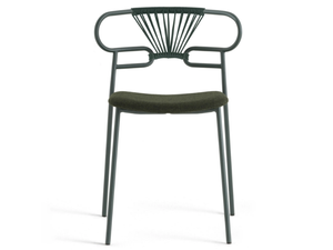 GENOA CROSS - Stackable metal chair open back with integrated cushion - Accessories by TrabA'