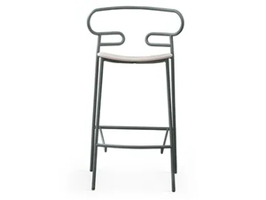 GENOA - Metal and Ash stool with footrest - Stool by TrabA'