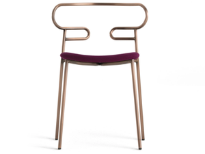 GENOA - Metal chair open back with integrated cushion - Accessories by TrabA'