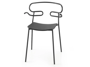 GENOA - Open back metal and polyurethane chair with armrests - Chair by TrabA'