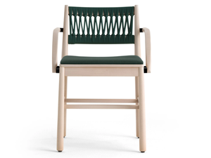 JULIE - Beech chair with armrests with integrated cushion - Accessories by TrabA'