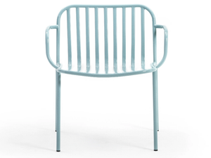 METIS LINE - Metal easy chair with armrests - Armchair by TrabA'