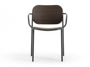 METIS WOOD - Stackable wooden chair with armrests - Chair by TrabA'