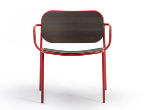 METIS WOOD - Stackable wooden easy chair with armrests - Armchair by TrabA'