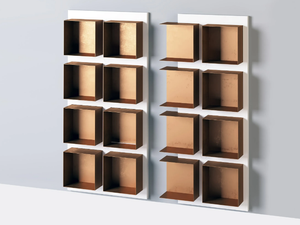 MODULO - Wall-mounted sectional steel and wood bookcase - Cabinet by TrackDesign