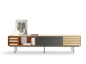 AURA 82 - Modular oak TV cabinet with drawers - Cabinet by TREKU