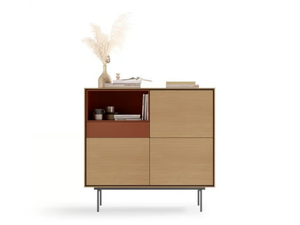 AURA 87 - Oak highboard with doors - Door by TREKU