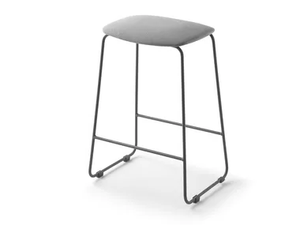 BISELL METAL - Sled base upholstered fabric stool - Stool by TREKU