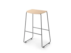 BISELL METAL - Sled base wooden stool - Stool by TREKU