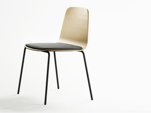 BISELL METAL - Wooden chair with integrated cushion - Accessories by TREKU