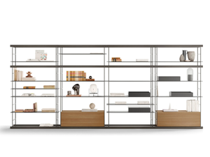BOST 21 - Open double-sided steel and wood bookcase - Cabinet by TREKU