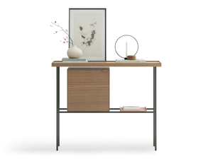 KUTXA - Rectangular wooden and metal console table with shelving - Console by TREKU