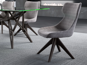 CAMILA - Upholstered trestle-based fabric chair - Chair by Tremolada