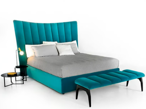 FREDDIE - Fabric double bed with upholstered headboard - Bed frame by Tremolada
