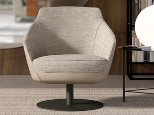 KATY - Swivel fabric easy chair with armrests - Armchair by Tremolada