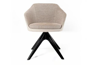 NICKY - Trestle-based fabric easy chair with armrests - Armchair by Tremolada