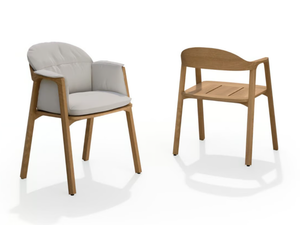 NOMAD - Teak garden chair with armrests - Chair by TRIBÙ