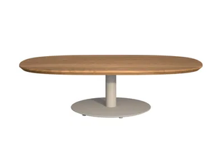 T-TABLE - Oval low teak garden side table - Side table by TRIBÙ