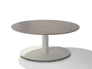 T-TABLE - Round low ceramic garden side table - Side table by TRIBÙ