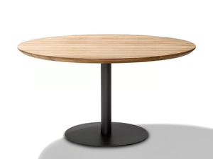 T-TABLE - Round teak garden table - Table by TRIBÙ