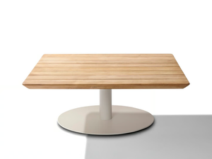 T-TABLE - Square low teak garden side table - Side table by TRIBÙ