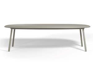 TOSCA - Oval stainless steel dining table - Table by TRIBÙ
