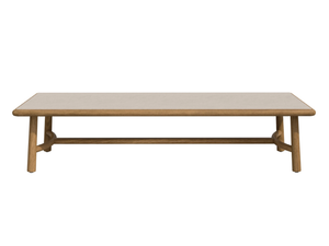 UKIYO - Rectangular teak garden side table with ceramic top - Side table by TRIBÙ