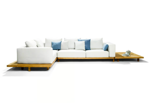 VIS À VIS - Modular garden sofa with water-repellent cushions - Accessories by TRIBÙ