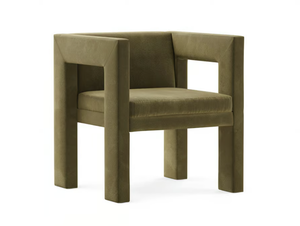 ANGLE II - Upholstered velvet easy chair with armrests - Armchair by TRNK