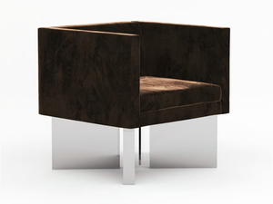 ANGLE - Velvet armchair with armrests - Armchair by TRNK