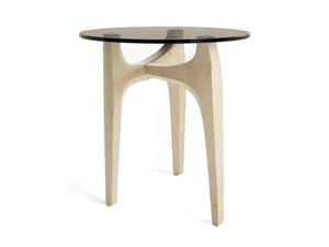 KYAMAN - Round side table with marble base and glass top - Coffee table by TRNK