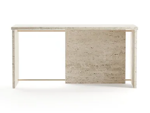 SEGMENT - Rectangular travertine writing desk - Desk by TRNK