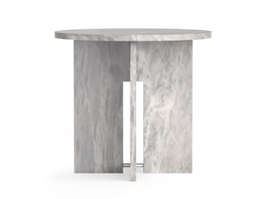 SEGMENT - Round custom Grigio Nuvolato marble table - Table by TRNK
