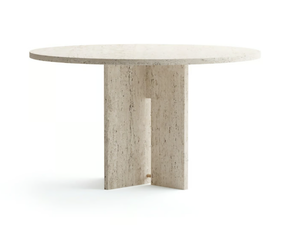 SEGMENT - Round custom travertine table - Table by TRNK