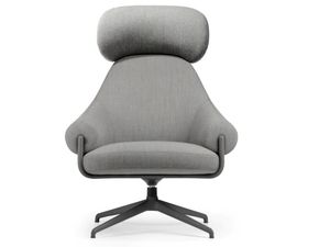 FENDER FD 8098 - Swivel armchair with headrest with 4-spoke base - Armchair by True Design
