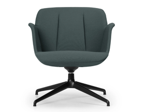 HIVE - Swivel trestle-based fabric easy chair - Armchair by True Design