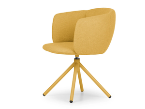 NOT SMALL - Swivel upholstered trestle-based fabric easy chair - Armchair by True Design