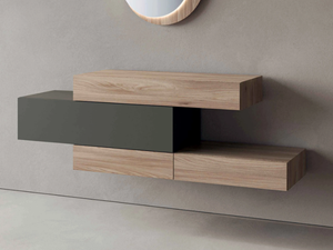 FOLDING - Wall-mounted wooden console table with drawers - Console by TUMIDEI