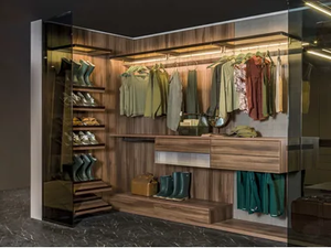 MATI - COMPOSITION 04 - Sectional melamine-faced chipboard walk-in wardrobe - wardrobe by TUMIDEI