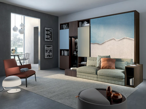 ON-OFF CONFIGURATION 258 - Storage wall with fold-away bed - Cabinet by TUMIDEI