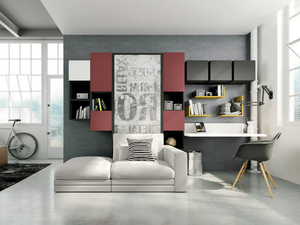 ON-OFF CONFIGURATION 269 - Storage wall with fold-away bed - Cabinet by TUMIDEI