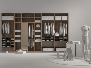OPEN - Melamine-faced chipboard walk-in wardrobe / wardrobe - wardrobe by TUMIDEI