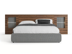 PLAN - Double bed with integrated nightstands - Bed frame by TUMIDEI
