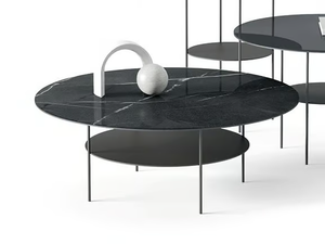 STICK - Low round glass coffee table - Coffee table by TUMIDEI