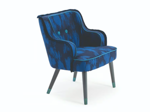 AZUL - Fabric easy chair with armrests - Armchair by Turri