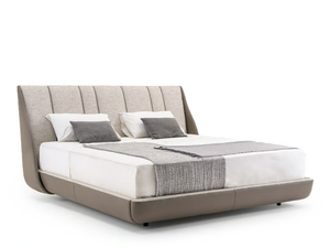 BLUES - Upholstered double bed with upholstered headboard - Bed frame by Turri
