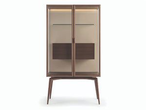 BLUES - Wood and glass display cabinet with integrated lighting - Cabinet by Turri