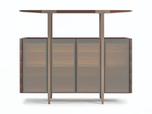 DOMUS - Wood and glass highboard with doors - Door by Turri